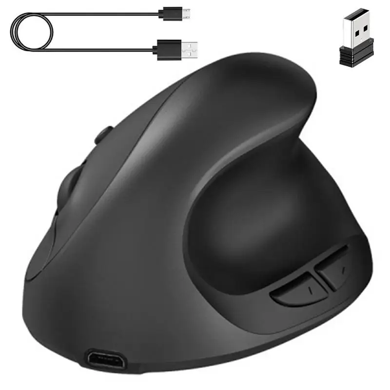 

Vertical Mouse Wireless Mute Mouse Wireless 2.4G 6 Buttons Cordless Computer Mouse Less Noise With Battery Or USB Version For