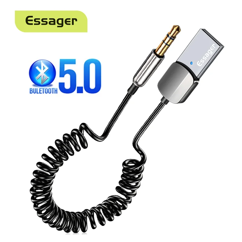 Essager беспроводной приемник Bluetooth 5 0 адаптер автомобильный динамик 3 мм разъем Aux