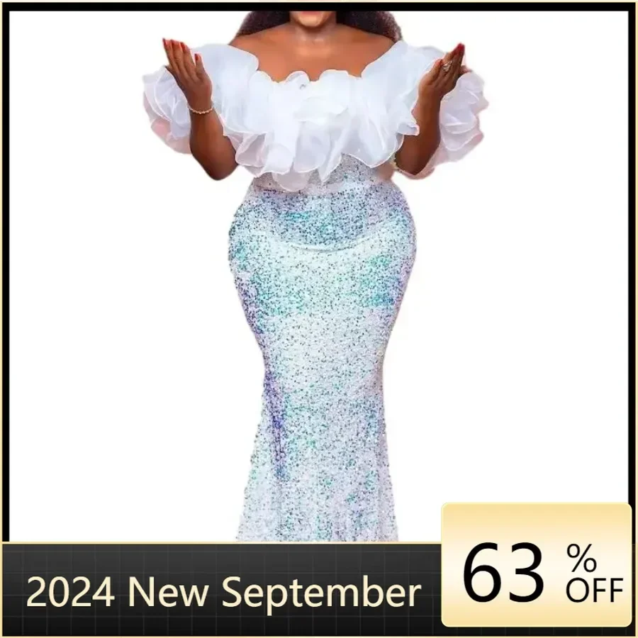 Африканские платья для женщин блестящее женское платье свадебная одежда