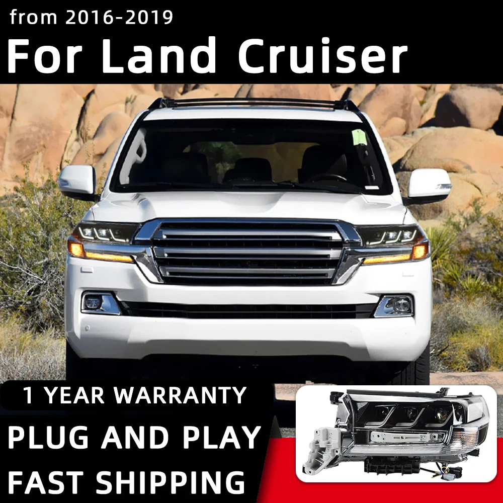 

Car Styling Headlights for Land Cruiser LED Headlight 2016-2019 LED Head Lamp DRL Signal Projector Lens Automotive Accessories