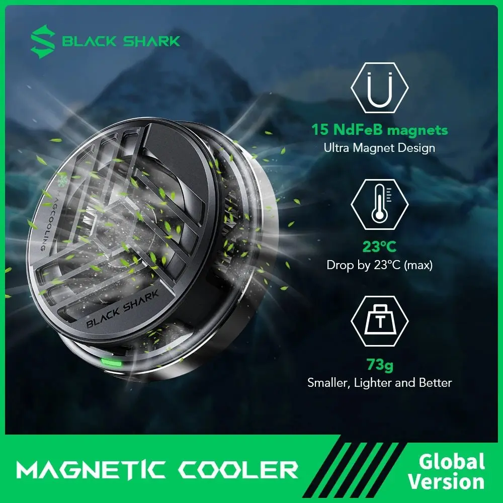 

Cell Phone Tablet Cooler MAGNETIC COOLER Black Shark Ice Seal Cooling Back Clip Magnetic For Cell Phone Tablet Cooler
