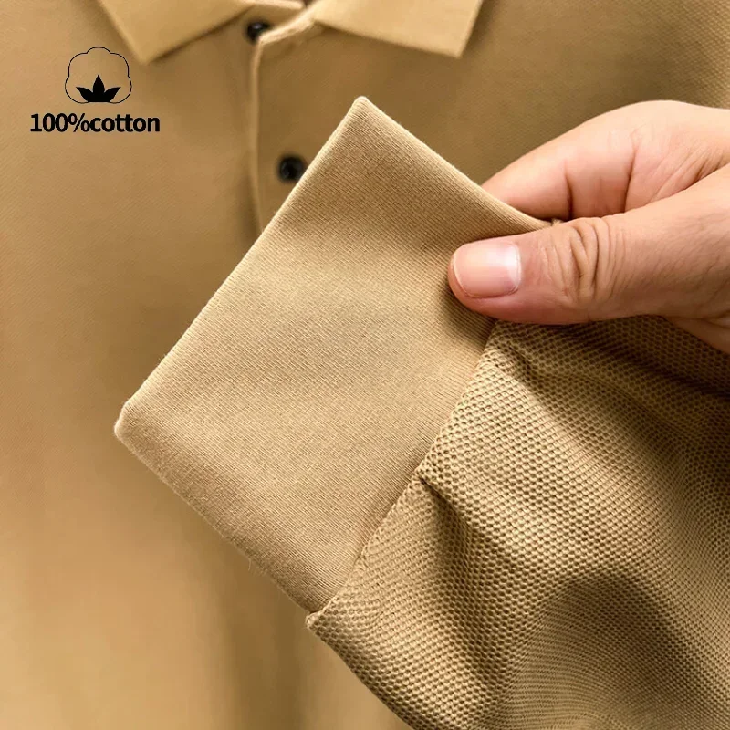 Мужская рубашка поло из 2024% хлопка — летняя модная повседневная футболка с