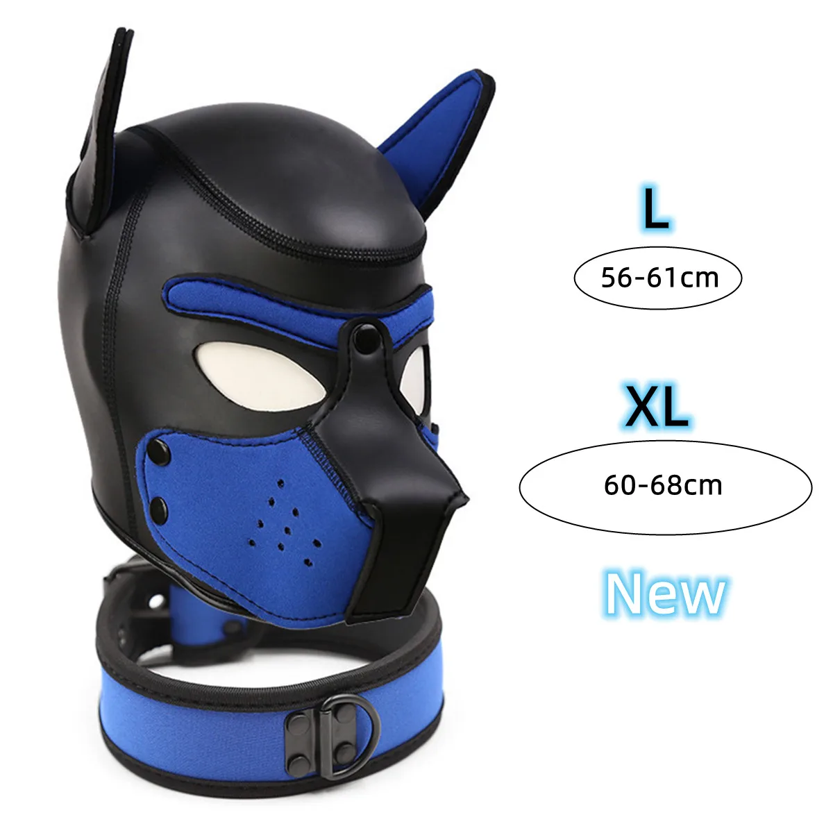 Kits Of Neoprene Dog Fetish Hood Mask With Restraints Collar