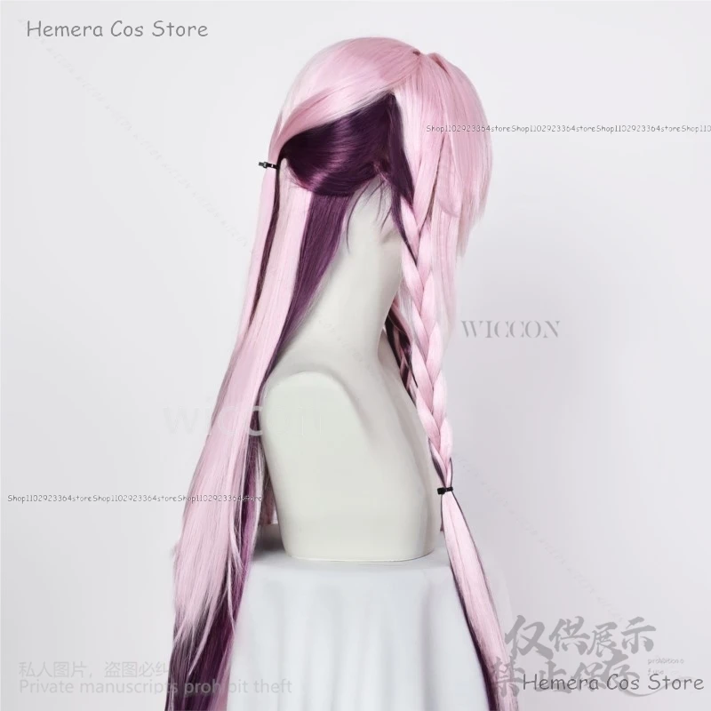 Аниме-игра Genshin Impact карнавальный костюм парик милый розовый фиолетовый длинные