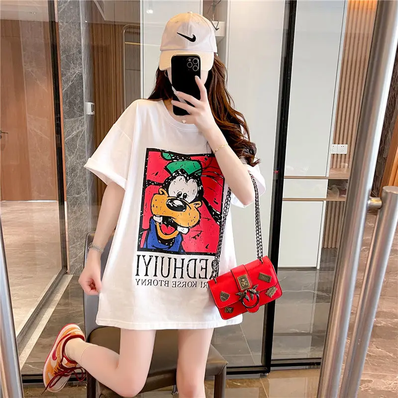 

Design Sense Niche Print Summer Trend Fashion Loose Short-Sleeved T-Shirt Women