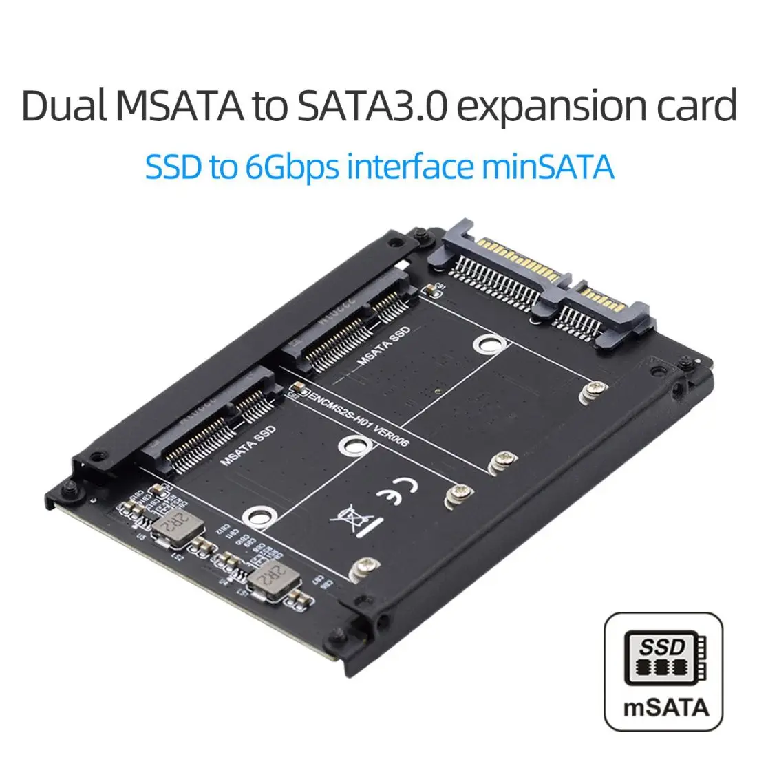 

Xiwai MSATA to SATA 3.0 Adapter,Dual MSATA Mini-SATA SSD Card JBOD Raid0 Span Bridge 2.5inch SATA Combo HDD Disk Drive Enclosure