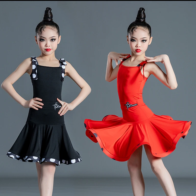 

Children Latin Dance Performance Dress For Girls Sleeveless Tops Skirts Suit Chacha Samba Tango Latin Dance Costumes DN11540