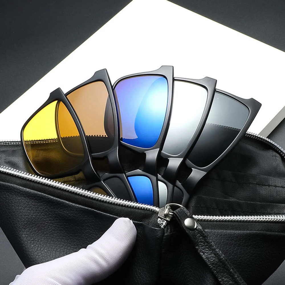 

Polarized Sunglasses Magnetic Suction 5 Colors Of Lenses With Tr Rack Uv Protection Eyeglasses Magnetic Clip Pr Sale
