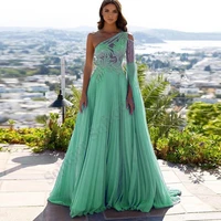 mint green evening dress prom dresses saudi arabric women formal party robe de soiree celebrity vestidos fiesta customised
