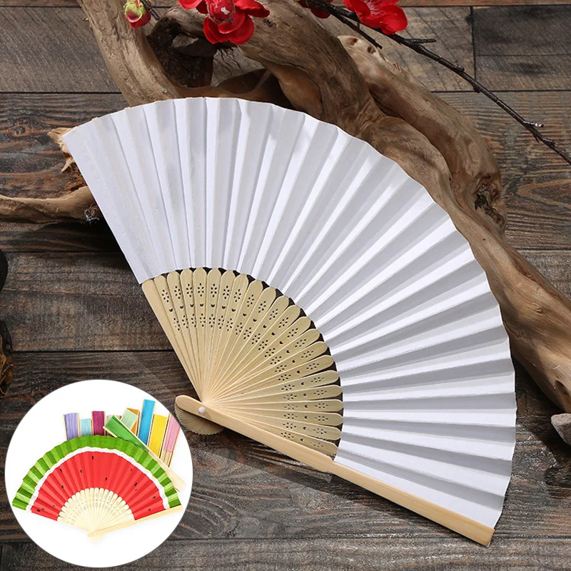 Складной веер в китайском стиле Бамбуковая бумага сделай сам для рисования