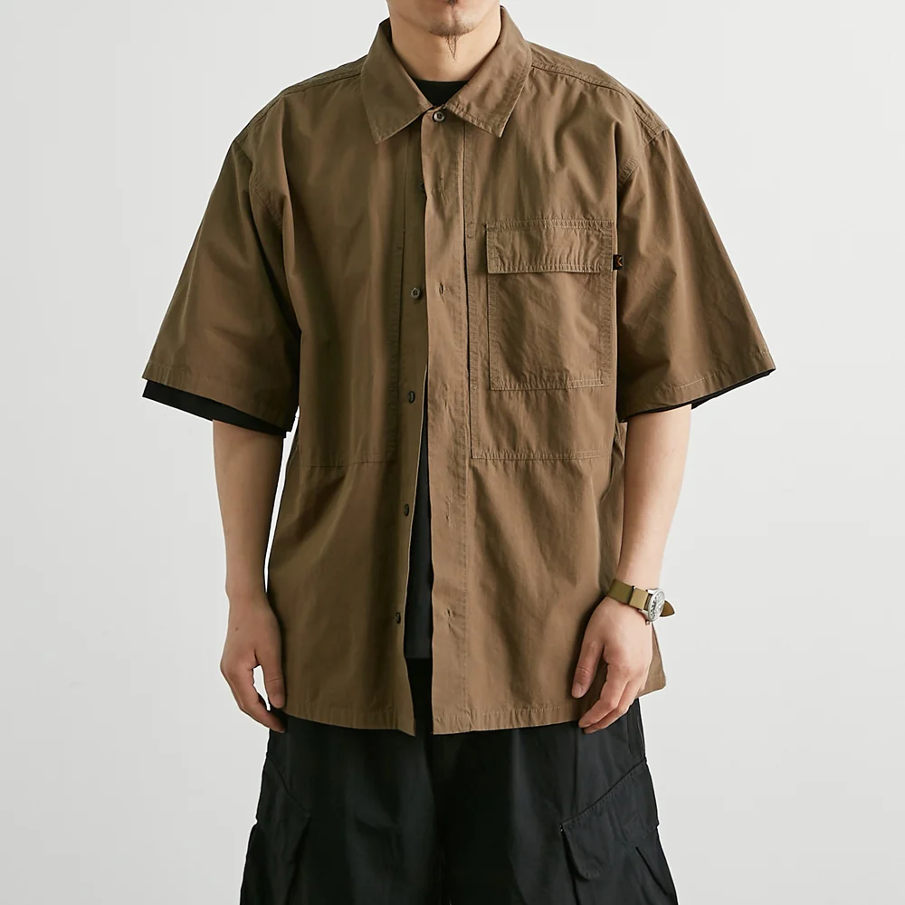

Рубашка Cityboy мужская с коротким рукавом, модная уличная блузка в японском стиле, свободного покроя, Карго, парная сорочка, на лето
