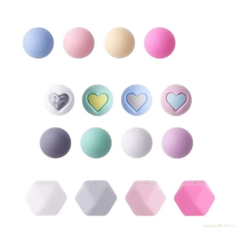 

Y4UD 112 шт. Силиконовые бусины оптом 15/17 мм с аксессуарами для изготовления брелоков