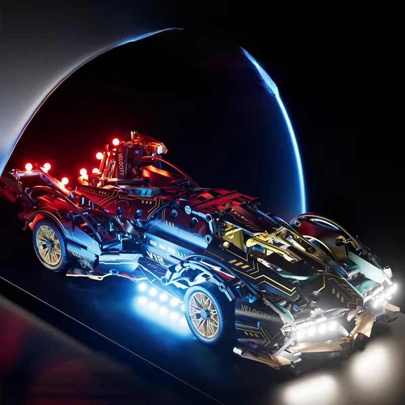 2024 черный комплект строительных блоков V12 взрослый родстер RC Tech Racer 1:14 набор