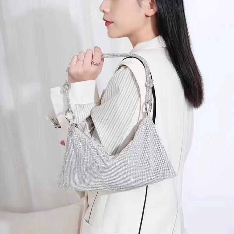 

Новинка 2023, женская сумка king water diamond с инкрустацией через плечо, сетчатая красная, портативная, маленькая