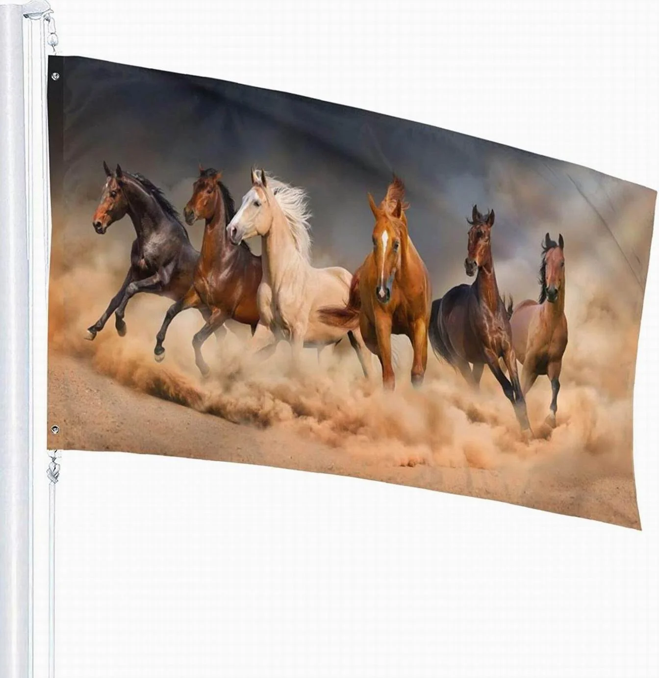 Лошадь элегантная лошадь бегущая в пустыне Фотофон для улицы Декор флаги 90x150 см x