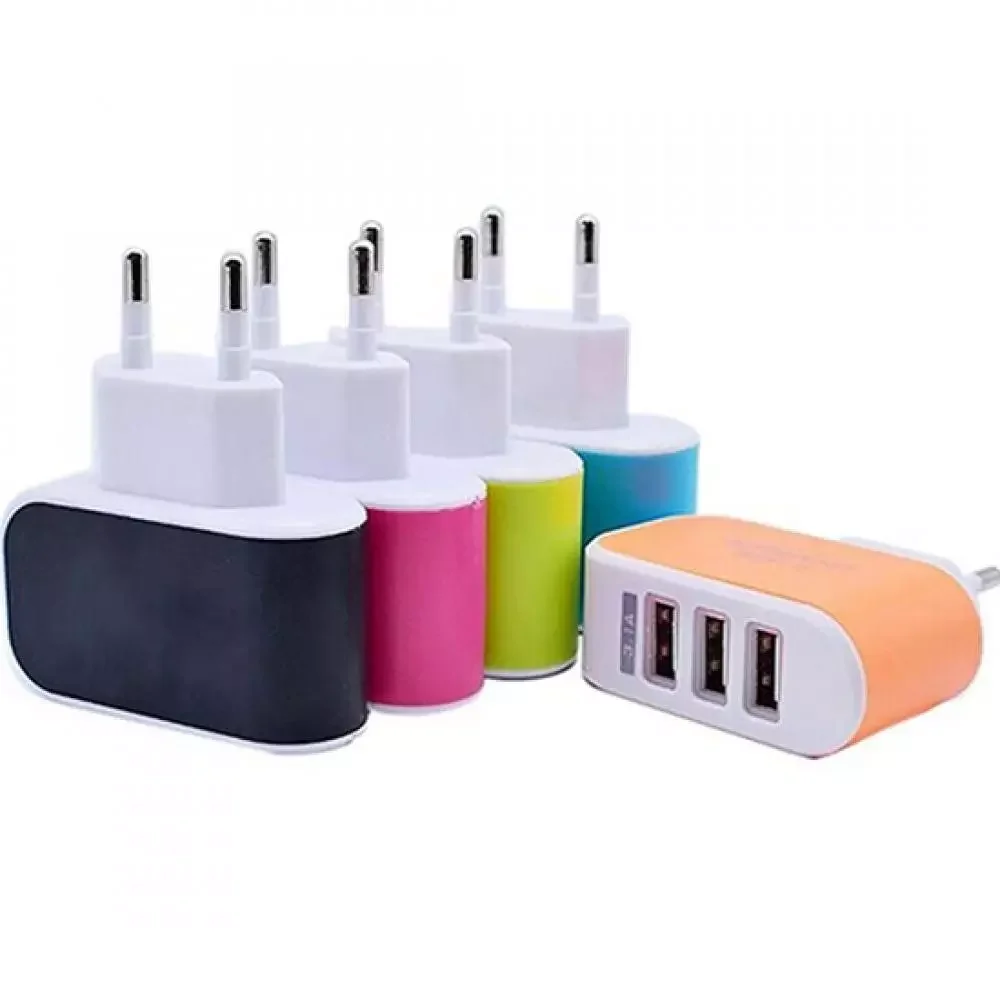 

Charger EU Plug 3.1A 15.5W Triple USB Port Wall Home Travel AC Charger iPhone iPad Adapter