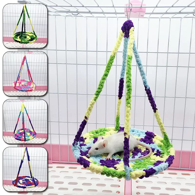 

Climbing Rope Mesh Hammock Swing for Small Animals Hanging House Bed Rat Ferrets Chinchillas Hamster Guinea Pig Play