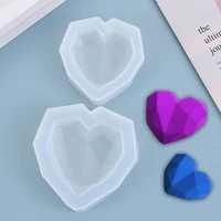 3d pastry decoration baking tool crystal resin mold cake silicone mold handmade diamond heart shape