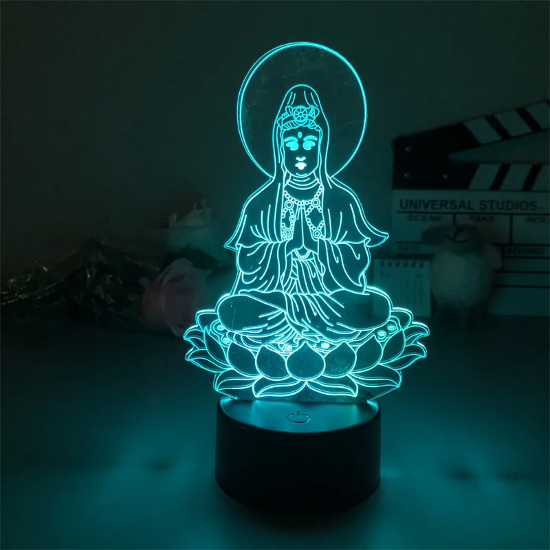 

Buddhist Avalokitesvara Night Lamp Alarm Clock Base Light Present Directly Supply Decoration Indoor Desk Delivery Projector