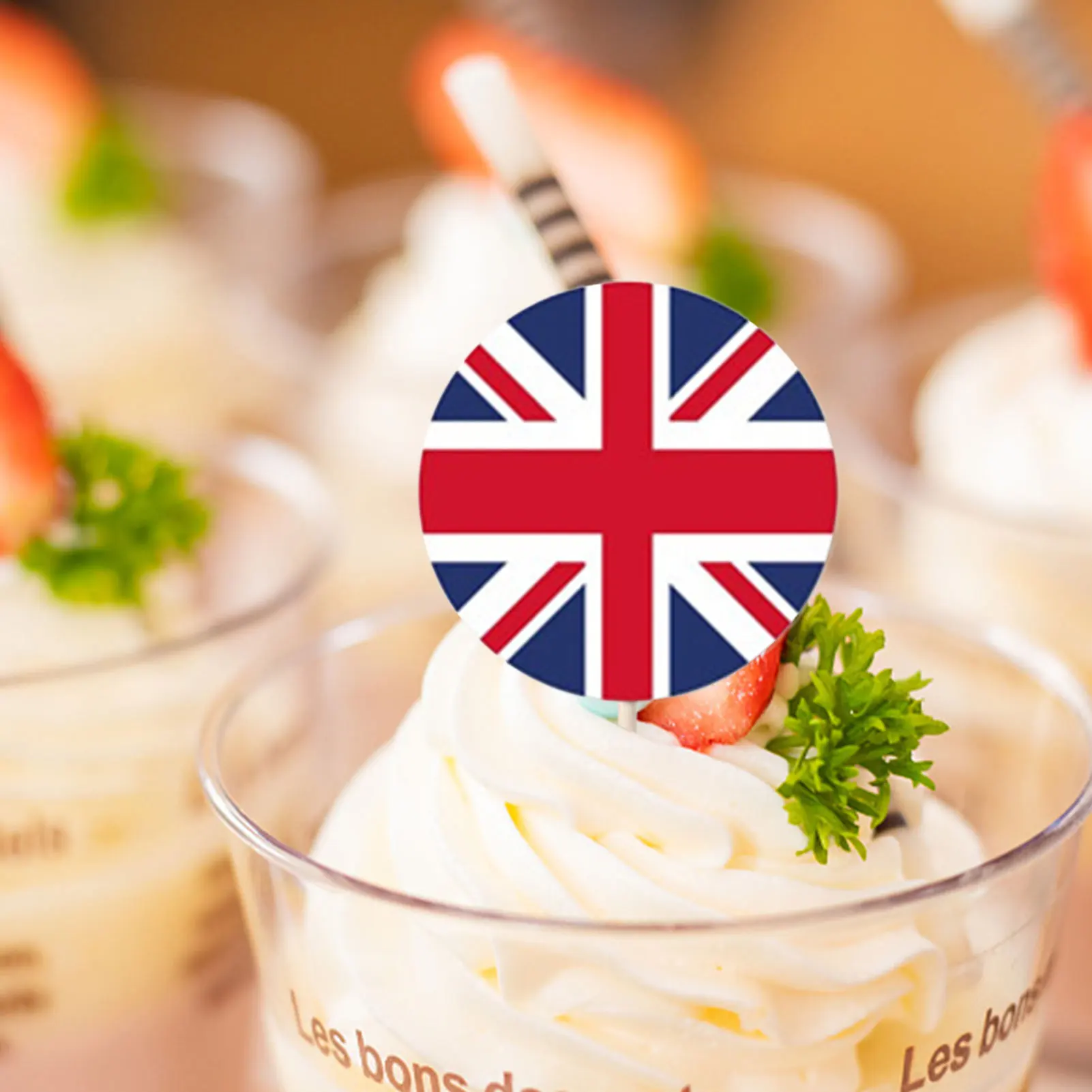 Украшения для торта Union Jack 10 шт. британский флаг силуэт королевы корона блестящие