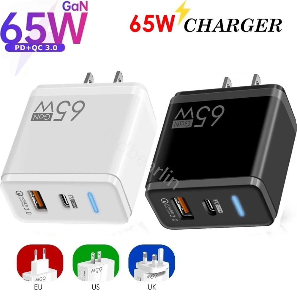 

Сетевое зарядное устройство с двумя USb-портами, 65 Вт, 50 шт.