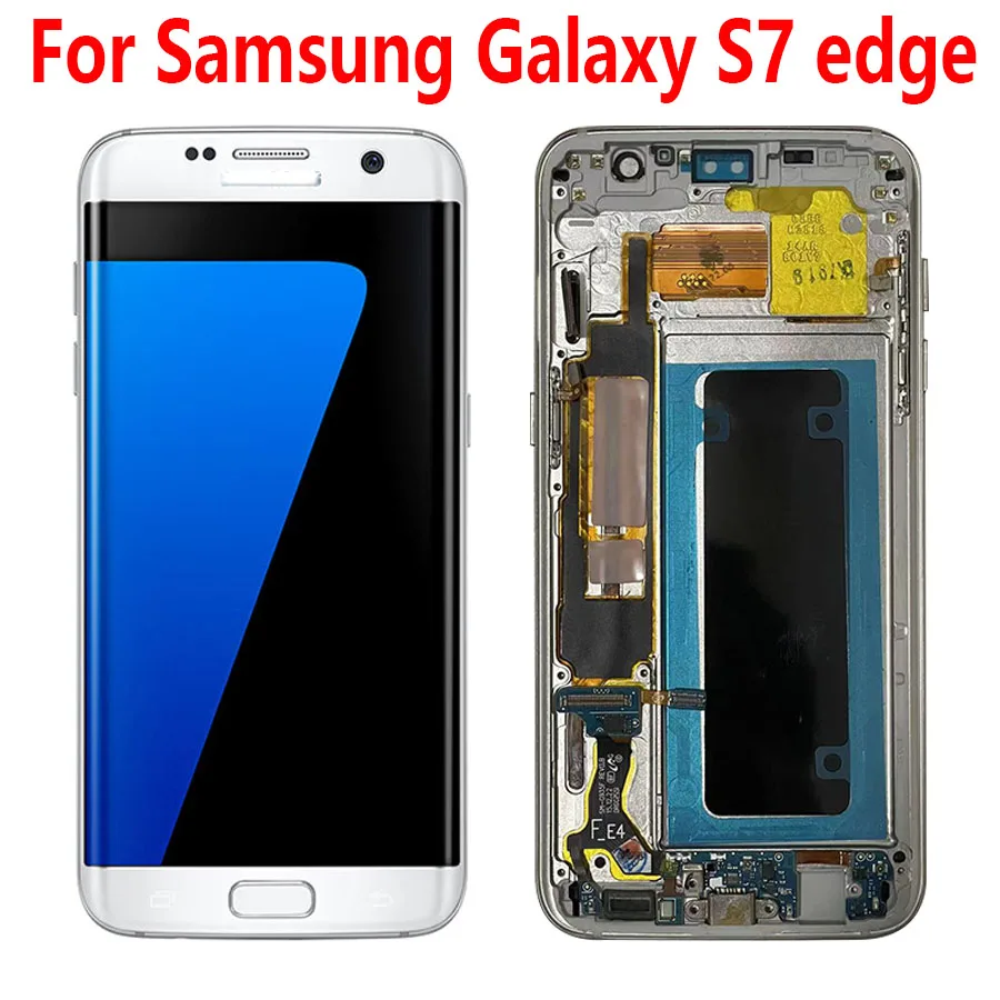 

5,5 "Оригинальный OEM для Samsung Galaxy S7 edge, ЖК-дисплей, сенсорный экран, дигитайзер для Samsung Galaxy S7 edge с рамкой G935F