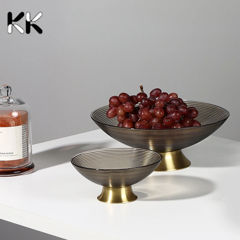 

Современные кухонные чаши для фруктов, роскошные тарелки для еды, металлический декоративный поднос, бытовая стеклянная посуда, снэки, десе...