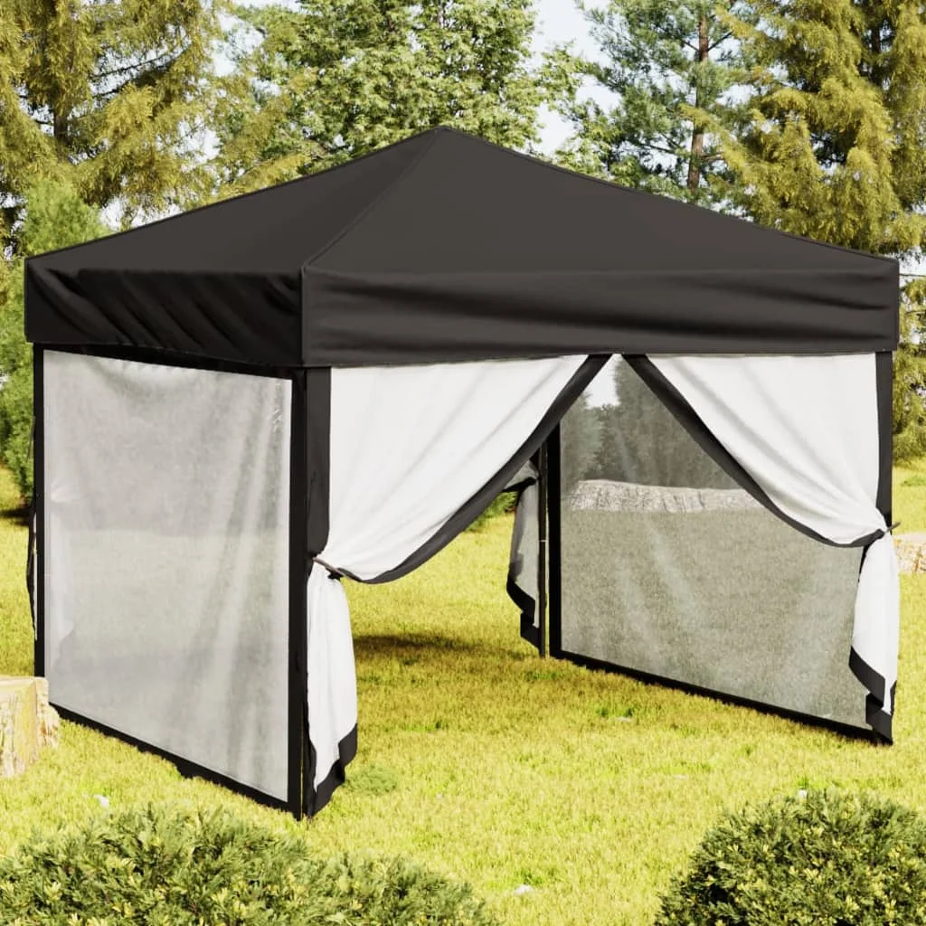 

Foldable reception tent with black outdoor garden shelter walls 3x3m