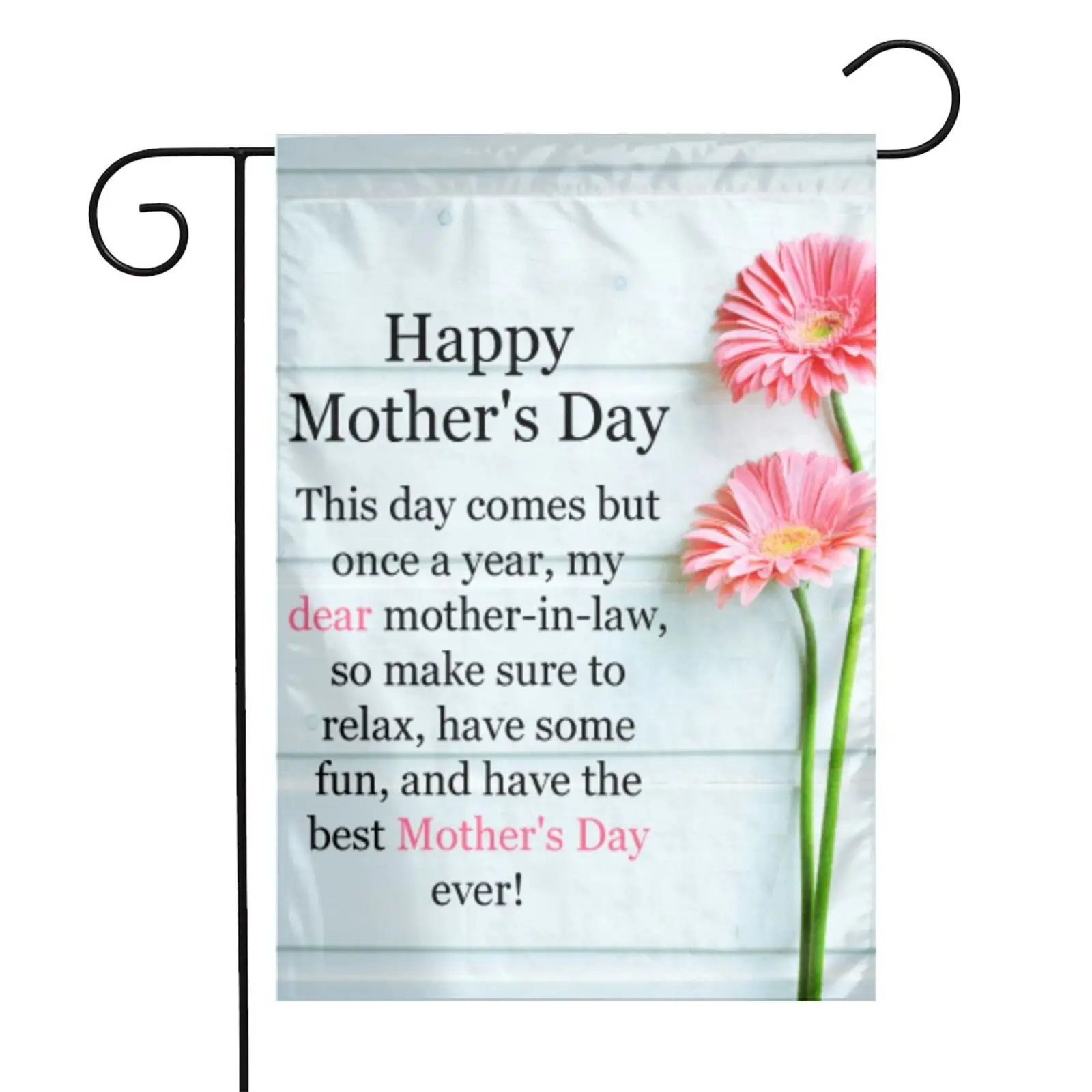 

Outdoor Lawn Decoration Patio Balcony Garden Banner Banner Pink Sun Chrysanthemum Happy Mother's Day Theme Party 30x45CM