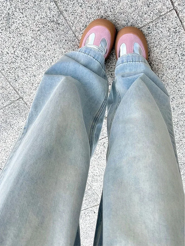 Модные уличные женские джинсы Slimr Синие Новые простые прямые брюки с высокой