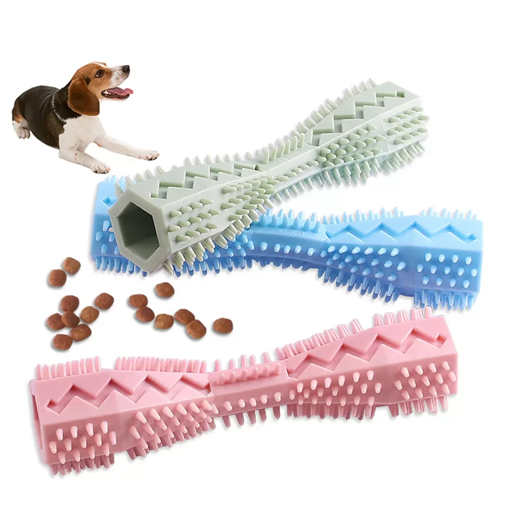 

2023NEW Chew Toys TPR Pet Toothbrush Teeth Cleaning Puppy Brushing Stick Brush Bite-resistant Molar Pet Supplies Squeak Dog Toy