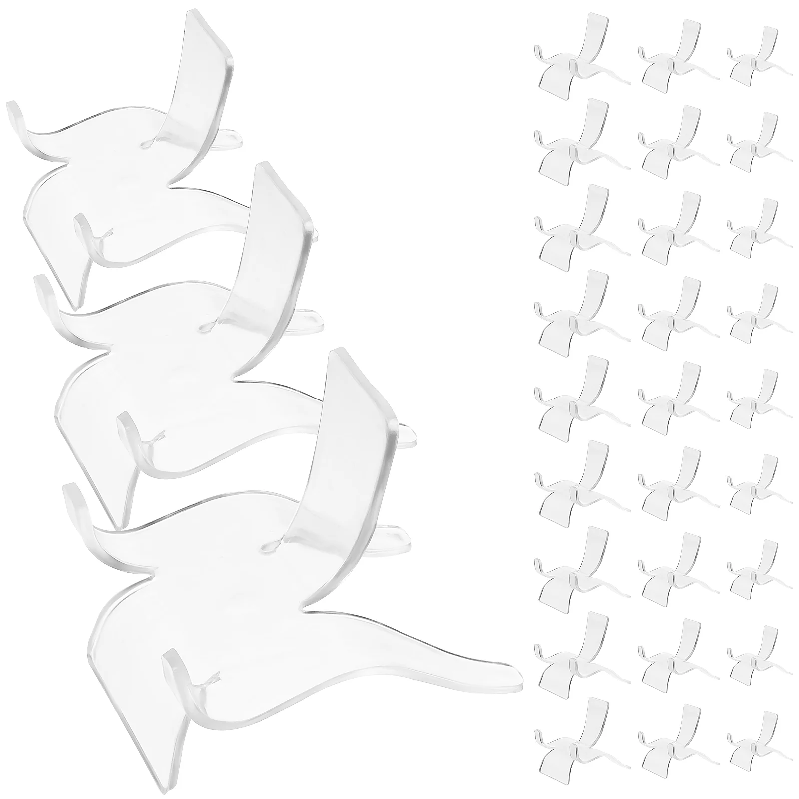 

30 Pcs Trumpet Stand Display Easel Clear Acrylic Rock Crystal Holder Small Mini