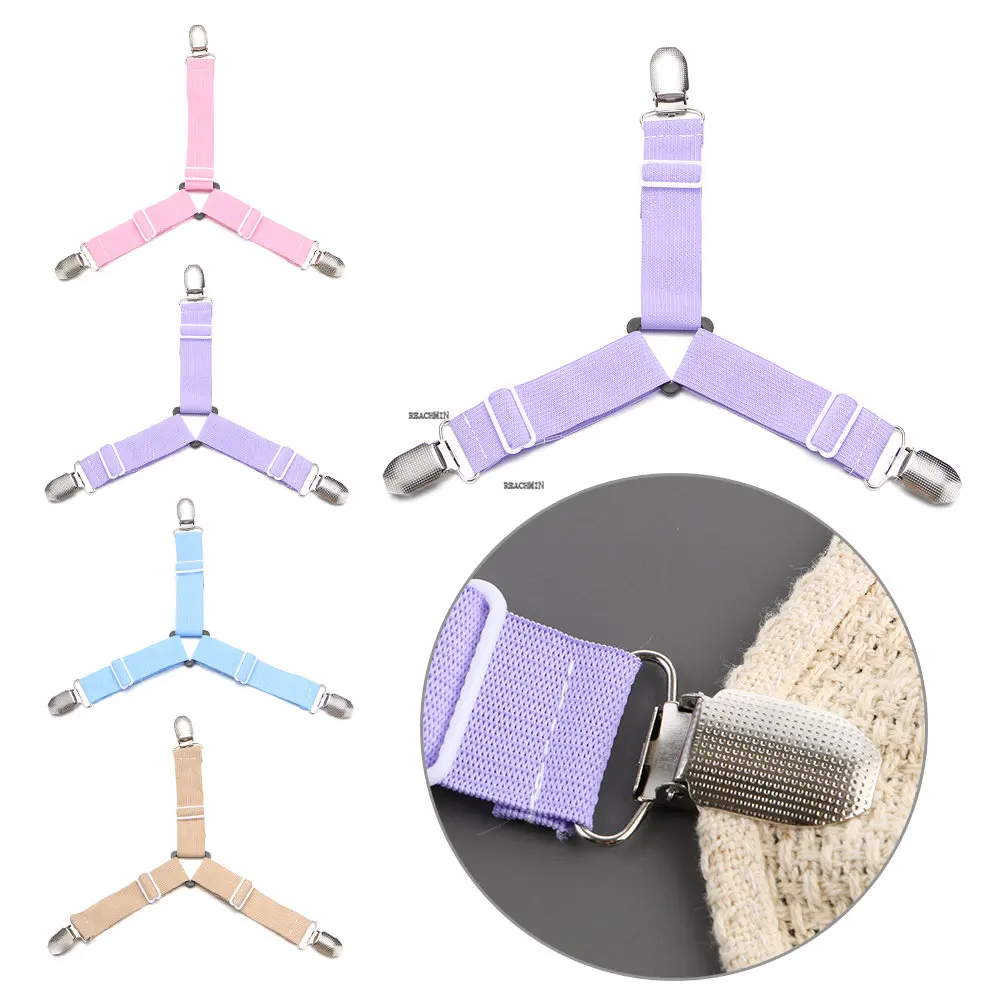 

Adjustable Elastic Belt Fastener Bedding Holder Non-slip Straps Grippers Bed Sheets Buckle Mattress Clip Bedclip Quilt Fixer