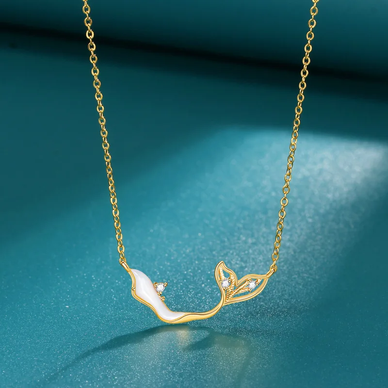 Ожерелье с хвостом русалки из стерлингового серебра 925 пробы женское креативное