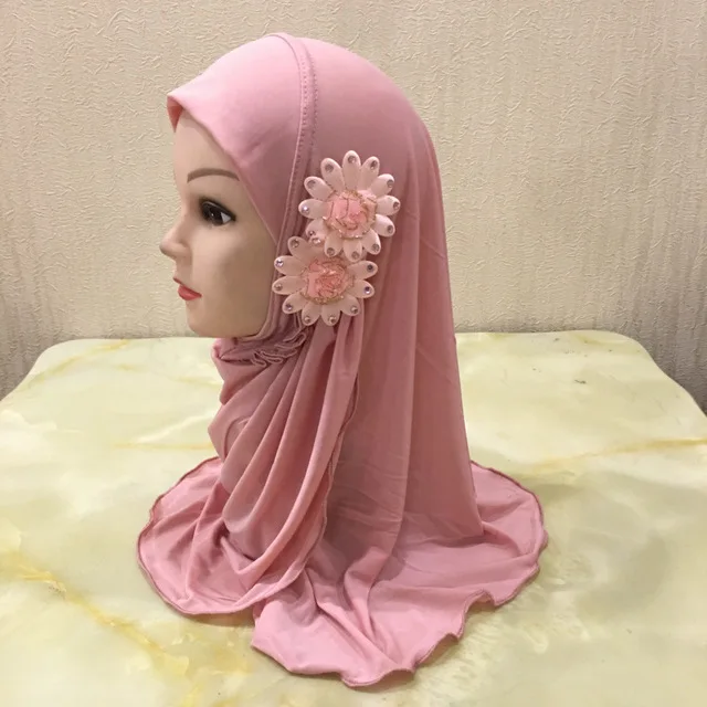 2 To 7 Year Old Girls Hijab Arabesque  Muslim Fashion  Head Wrap Turbans  Scarf wraps for Women Cool thin section is prevented