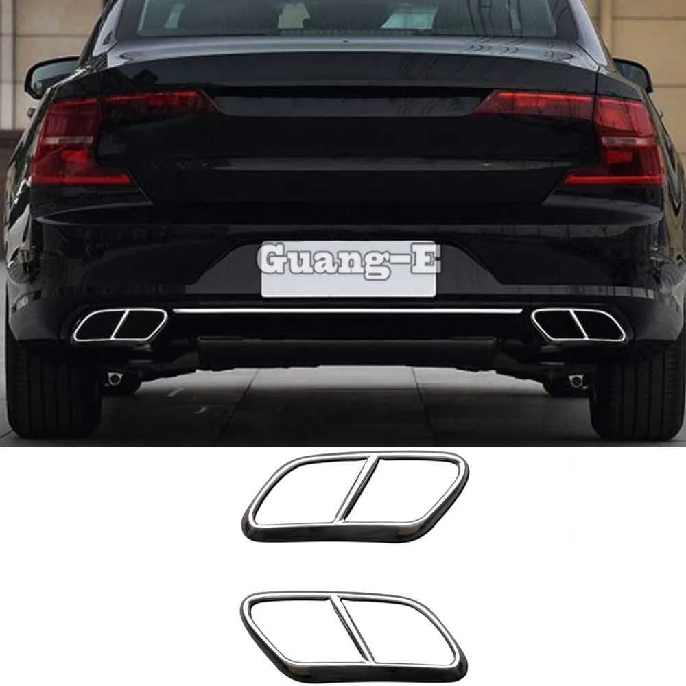 

For Volvo XC60 2018 2019 2020 2021 Car Styling Cover Muffler Exterior End Outlet Dedicate Stainless Steel Exhaust Tip Tail 2pcs
