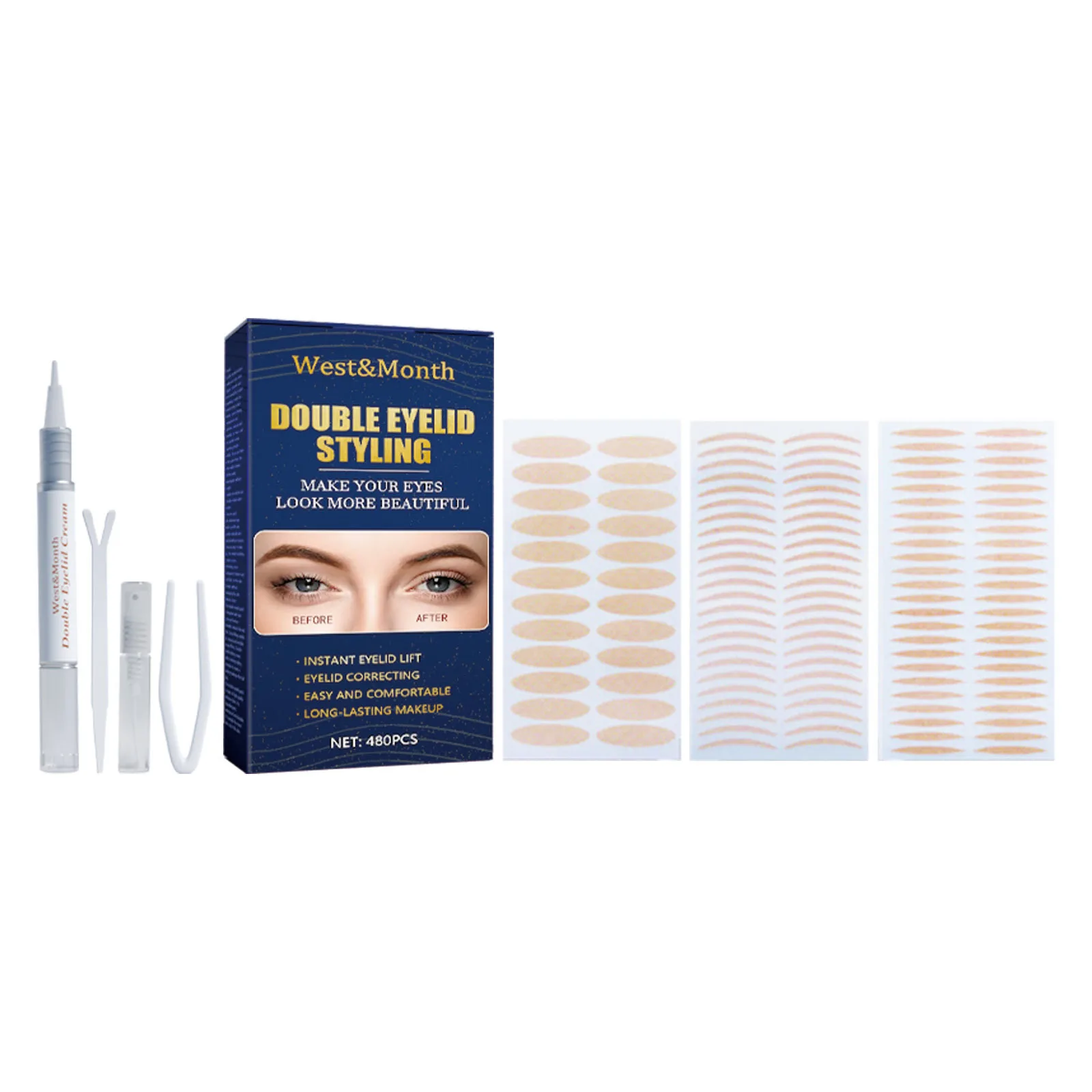 

Double Eyelid Stickers Invisible Self-Adhesive Transparent Eye Lift for Big Eyes Makeup Tools Waterproof Eyelid Tape Sticker Set