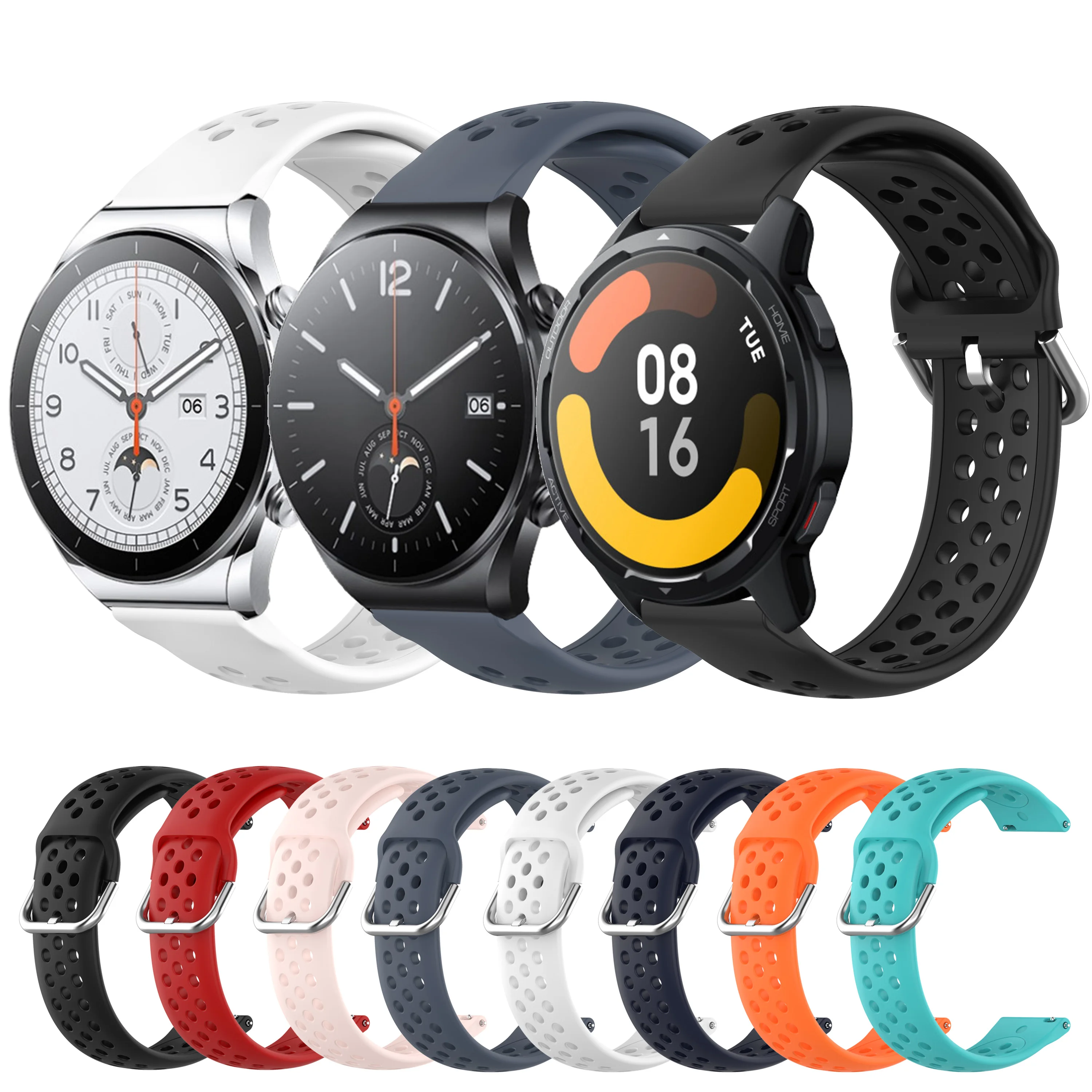 

Дышащий силиконовый ремешок для Xiaomi Watch S1 Активный спортивный браслет Mi Watch цветной 2 резиновый ремешок Сменные аксессуары