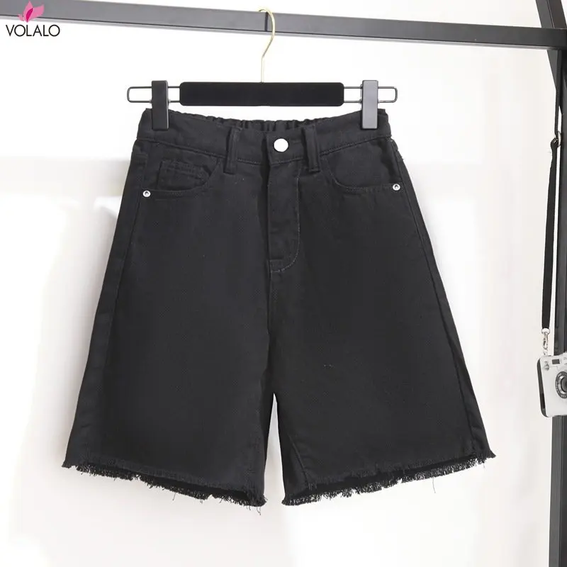 

Shorts Women Black Straight Trousers Fur-lined Half Zippers Fly Denim Bottom Harajuku Pocket-shorts Streetwear Stretchy Mujer BF