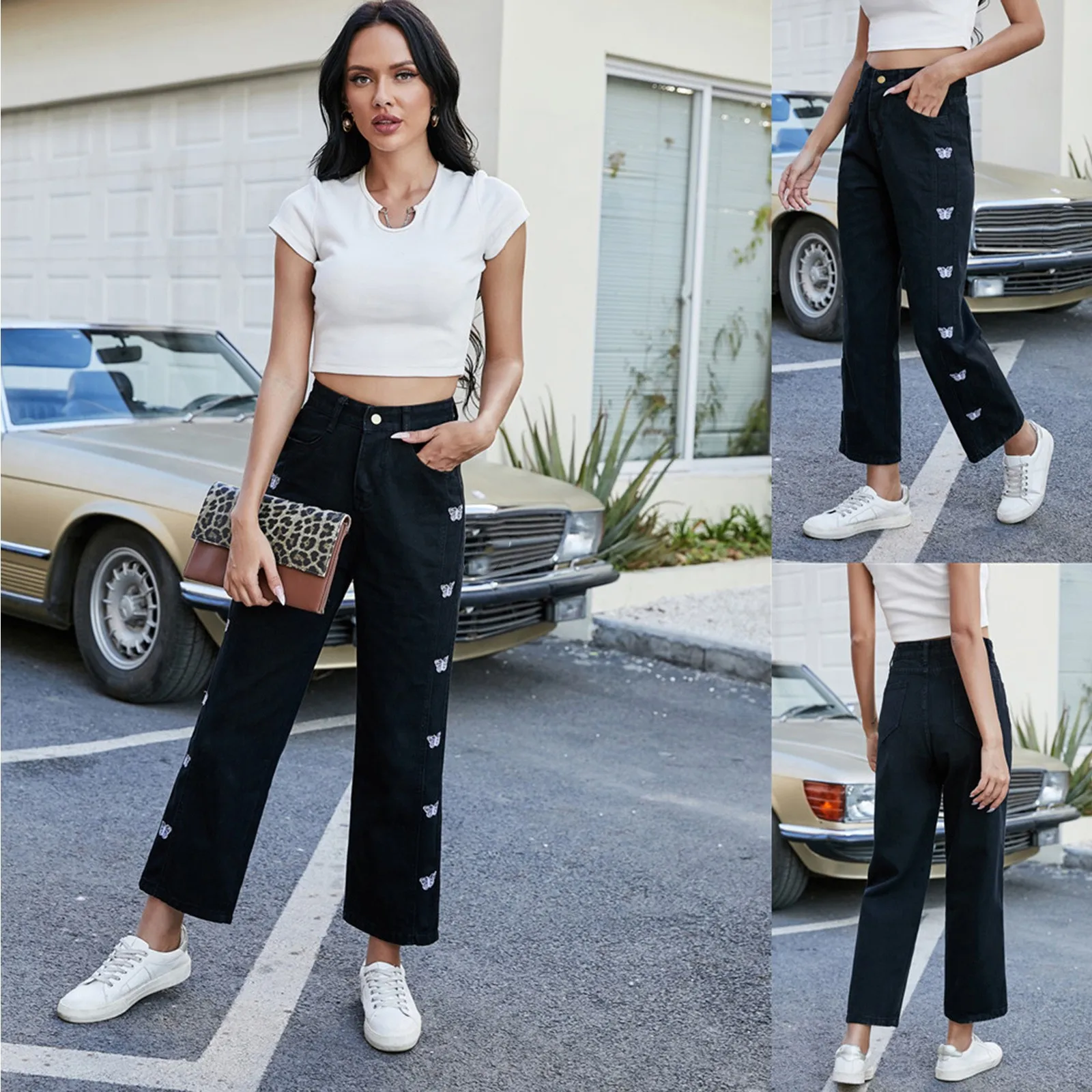 

Pants for Women Jeans Long Jeans for Jeans Full Loose Lady Zipper Length Combo Jeans Jean Hoodie Jacket Women