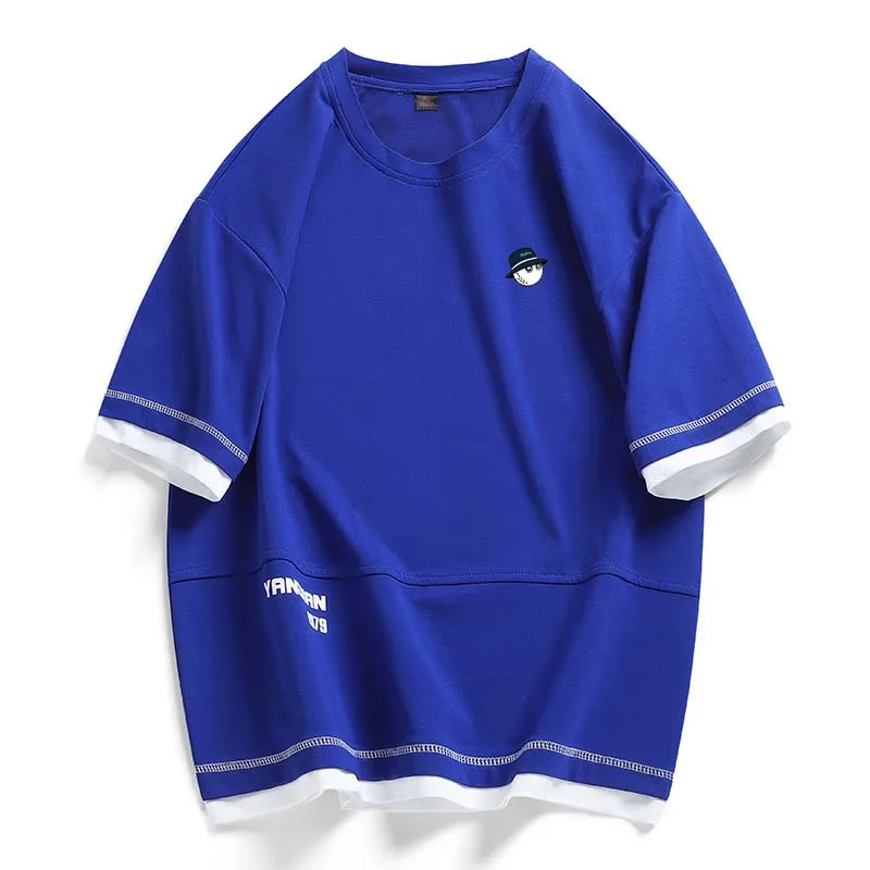 Golf Shirt Wear For Men Malbon Clothing Poloshirt Men's Summer Round Neck T-shirt Solid Color Loose Casual Business Sports