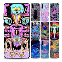 colourful psychedelic trippy art phone case for huawei p10 lite p20 p30 p40 lite p50 pro plus p smart z soft silicone