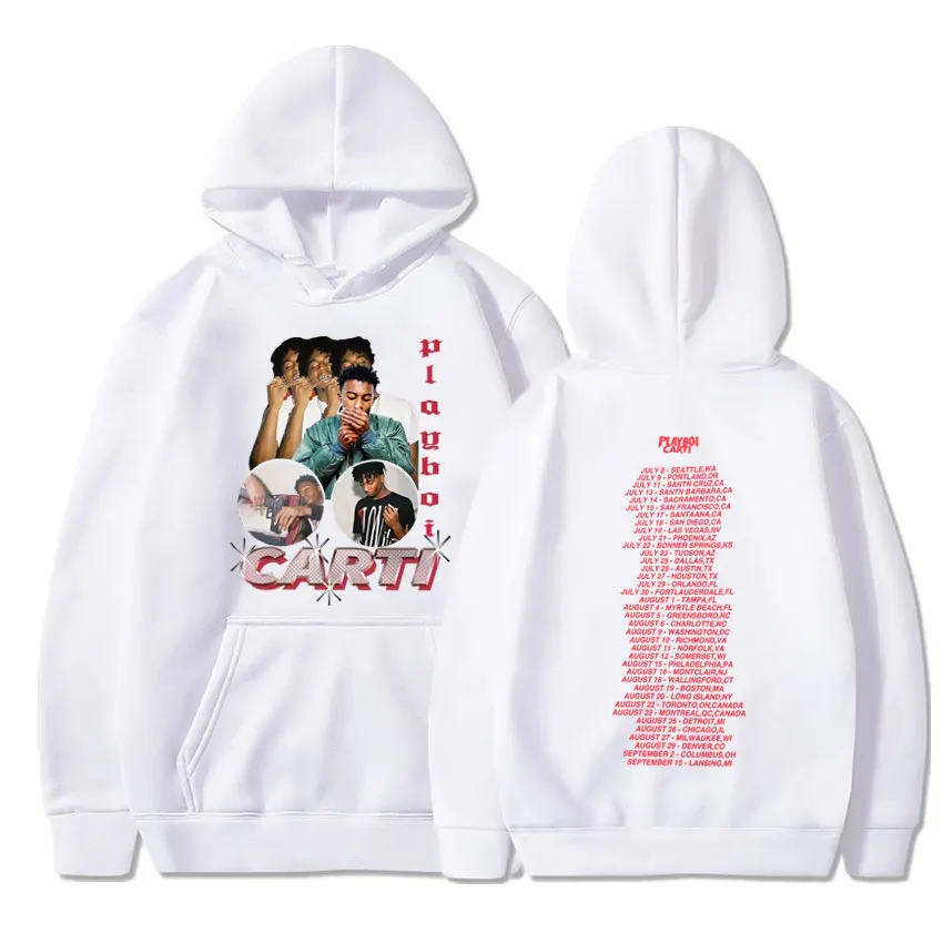 

Rapper Playboi Carti Double-sided Graphic Hoodie Men Women Hip Hop Fleece Long Sleeve Hoodies Oversized Male Pullover Streetwear