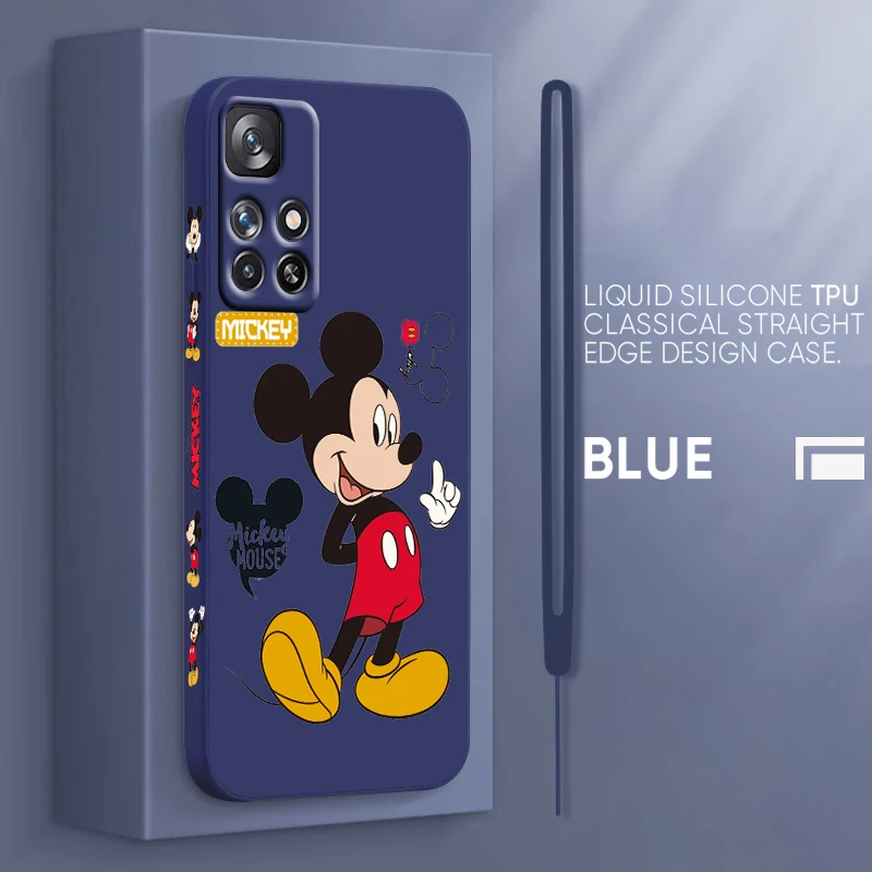 

Mickey Minnie Disney Phone Case For Xiaomi Redmi 10 10X 9 9A 9T 9AT 8 8A 7 K50 Gaming Pro 4G 5G Liquid Left Rope Cover Fundas