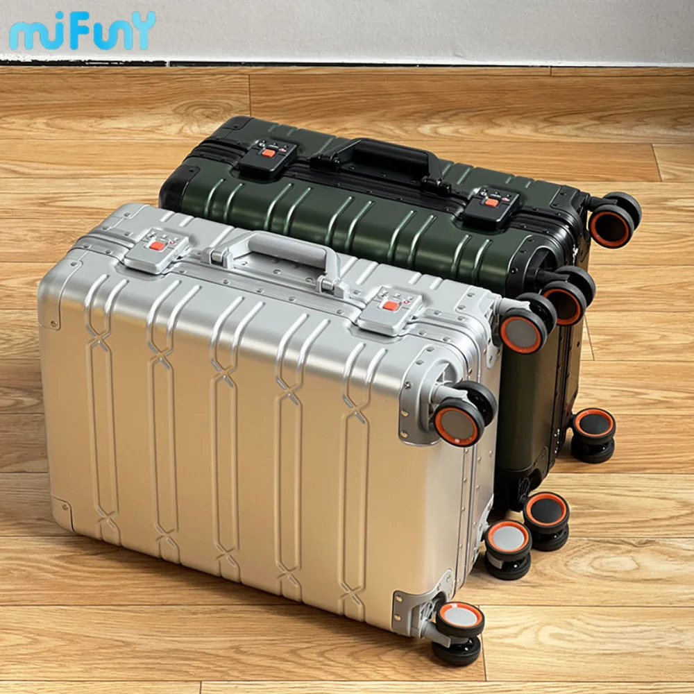 MIFUNY Aluminum-magnesium Rolling Luggage Alloy Travel Suitcase Business Carry-Ons Cabin Suitcase Carry on Luggage with Wheels