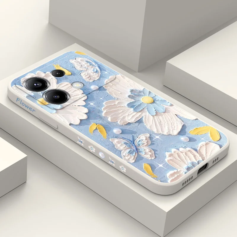 Чехол для телефона с жемчужинами и цветами Xiaomi Poco X6 F6 M6 M5 M5S F5 X5 F4 X4 M4 F3 M3 X3 Pro 4G 5G GT