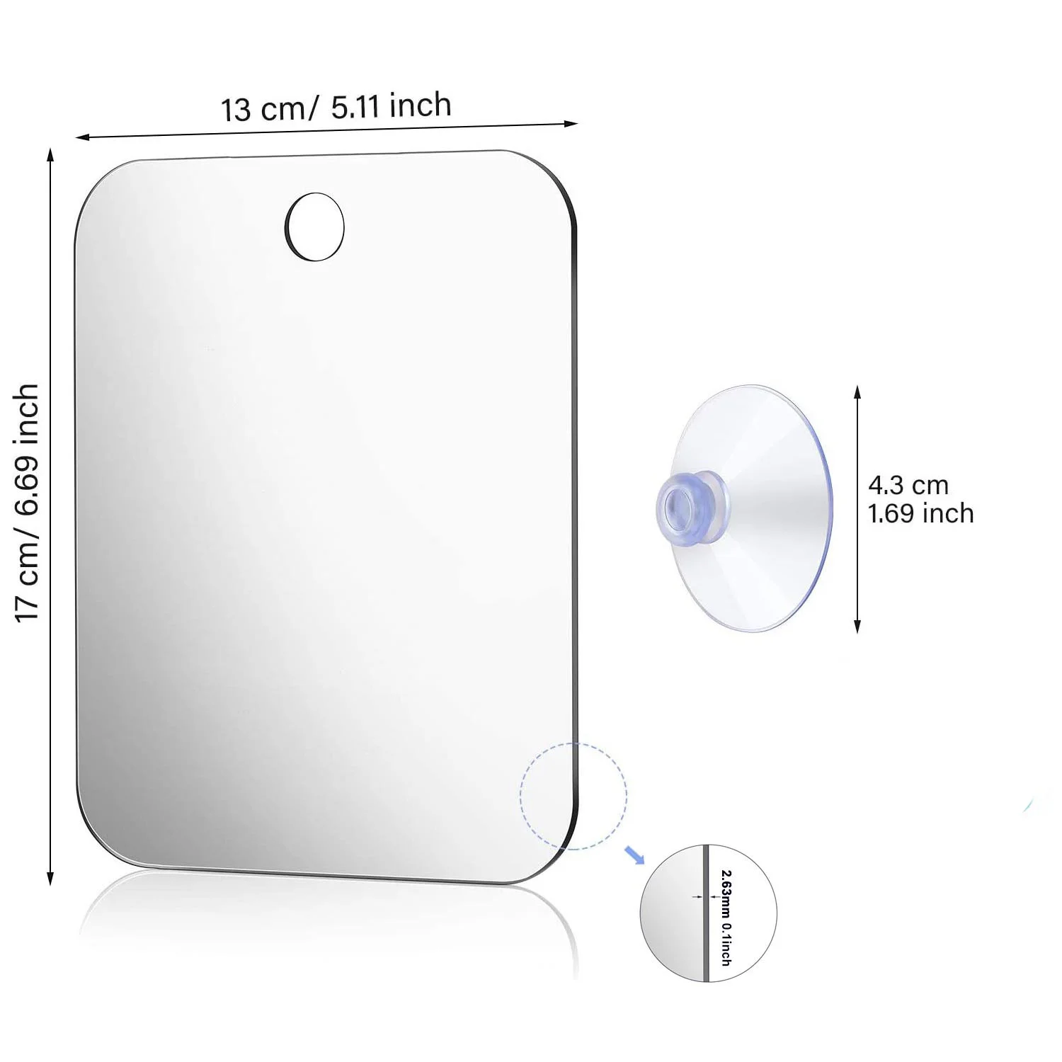 

Большое акриловое противотуманное зеркало для ванной