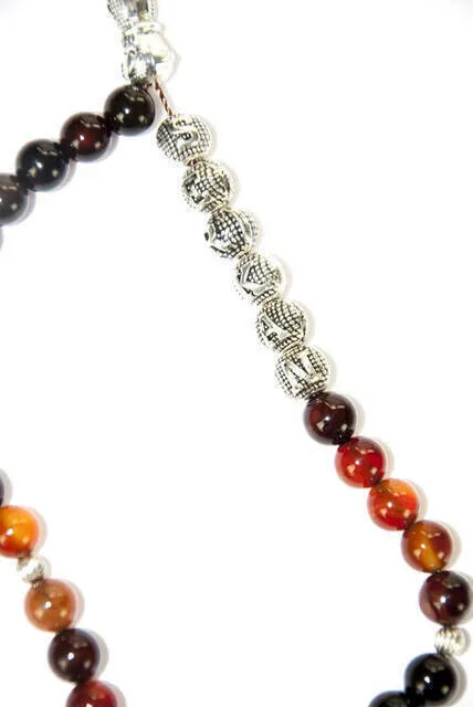 IQRAH İsme Custom 33 pcs Agate Natural Stone Rosary