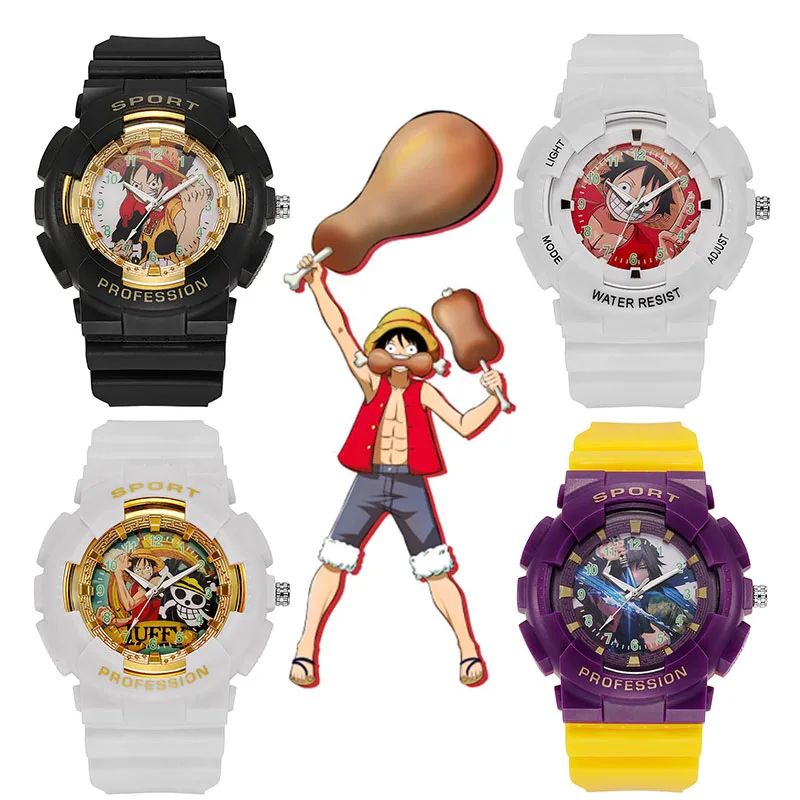 

Pirate King Children's Quartz Watch Cartoon Anime Character Monkey D. Luffy One Piece Sports Electronic Watch Kid Holiday Gifts