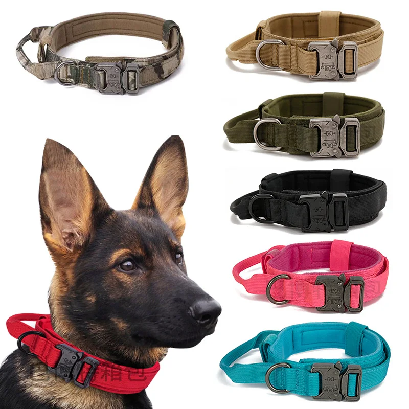 

Military Tactical Dog Collar German Shepard Medium Large For Walking Training Duarable Control Handle Dog Supplies Accessories